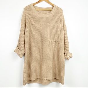 VESTIDOS chunky tan brown oversized sweater small